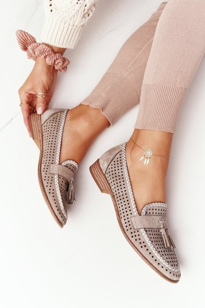 Ажурні лофери Sergio Leone MK735 Бежеві