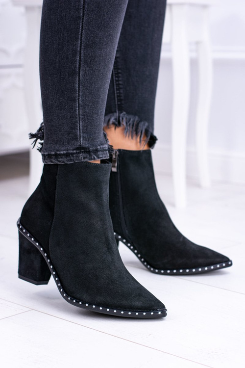 Жіночі гостроносі шкіряні чоботи на блискавці чорні сонома