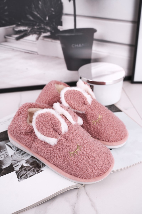 Жіночі тапочки з хутром кролика Pink Goody