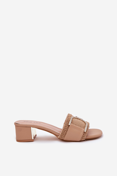 Дамські Сандалі На Підборах З Декоративним Елементом Темно-бежеві Julinemi