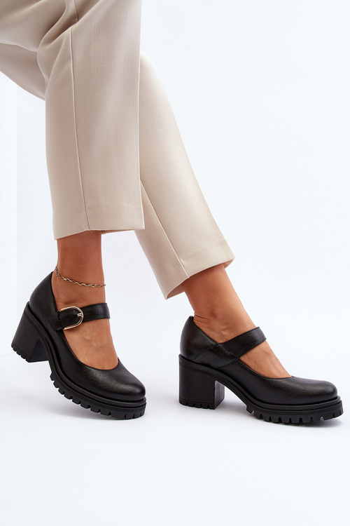 Чорні шкіряні туфлі Zazoo 20166