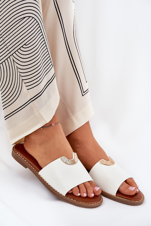 Жіночі Сандалі Еко Шкіра З Декоративними Деталями Білі Mevith