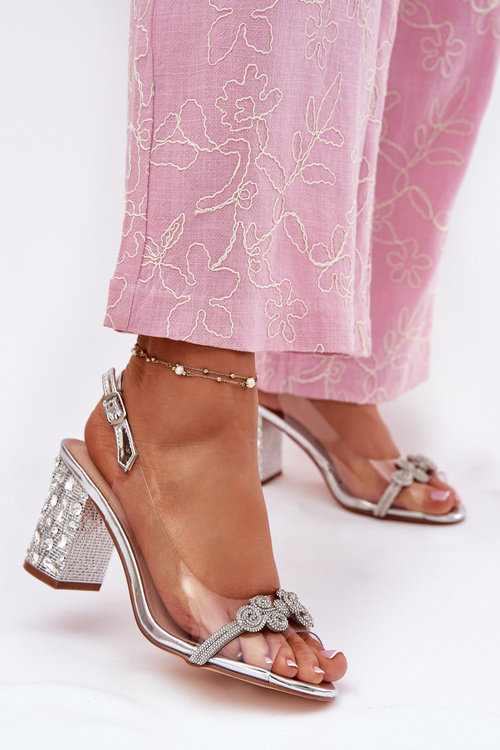 Прозорі Сандалі На Каблуку D&A MR51-705 Сріблясті