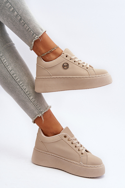 Жіночі кросівки на платформі бежевого кольору Eshen