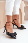 Туфлі з екошкіри з бантом Black Volamia