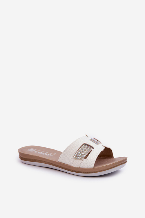 Зручні блискучі жіночі шльопанці Inblu BA000050 Білі