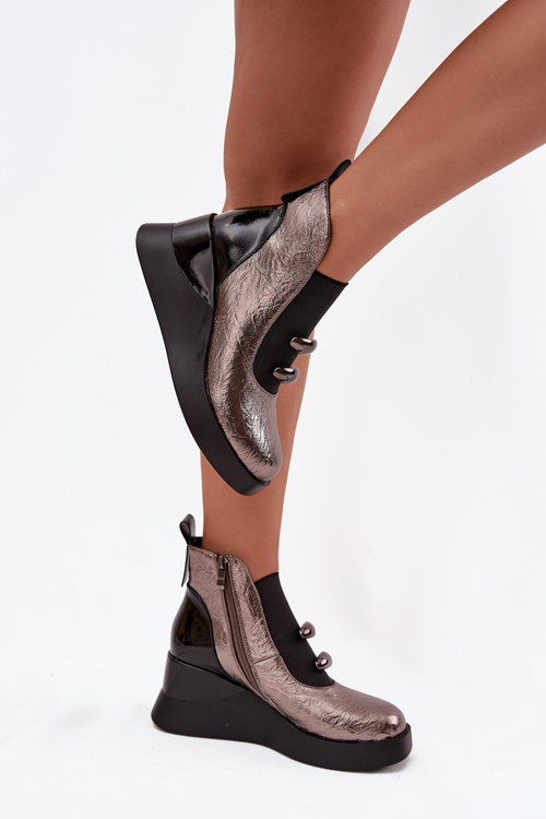 Жіночі чоботи на платформі D&A MR52-106 Металічні