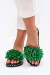 Жіночі шлепанці, прикрашені квітами зелені Cellanen