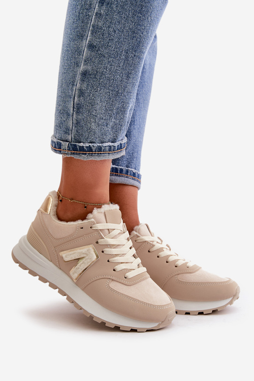 Кросівки Жіночі Спортивні Утеплені Хутром Бежеві Ciamara