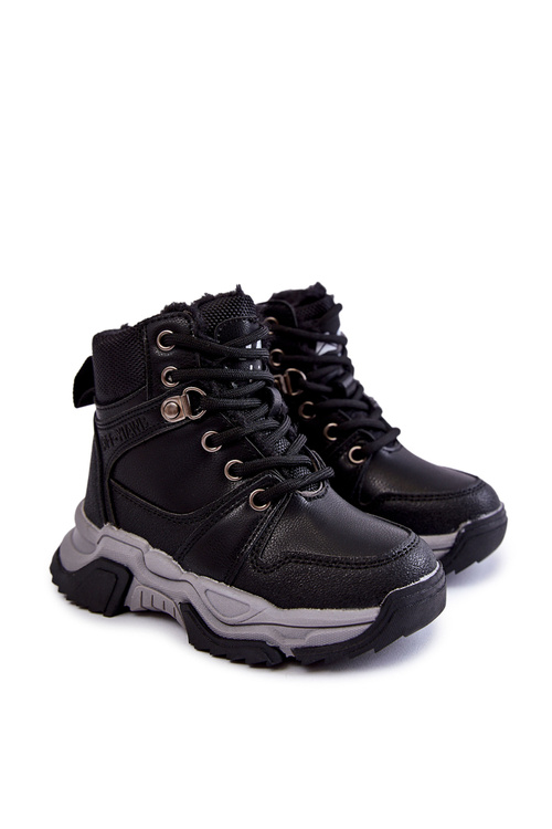 Дитячі черевики теплі Trappers на блискавці Black Marvin