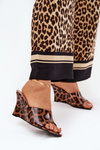 Лаковані жіночі сандалі на платформі леопардові коричневі Nelithin