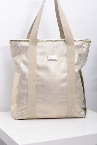 Жіноча велика золота сумка-шоппер