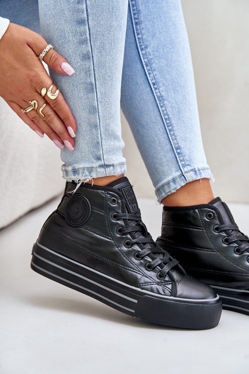 Теплі жіночі кросівки на платформі OO274A471 Чорні