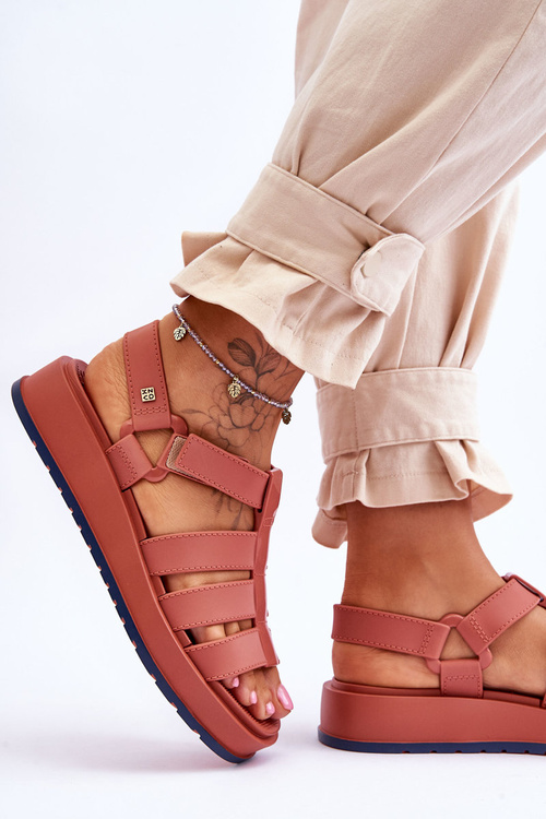 Жіночі веганські босоніжки на липучці ZAXY JJ285016 Dusty Pink