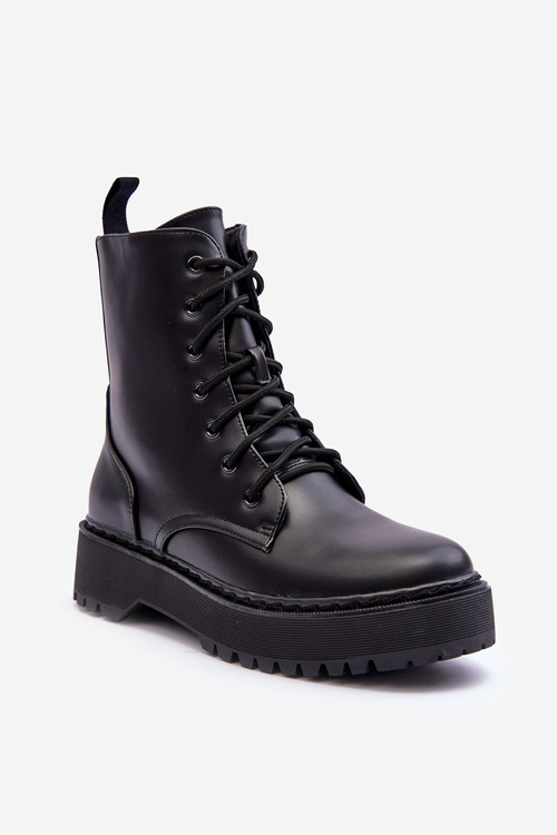 Шкіряні робочі черевики Black Teflorna