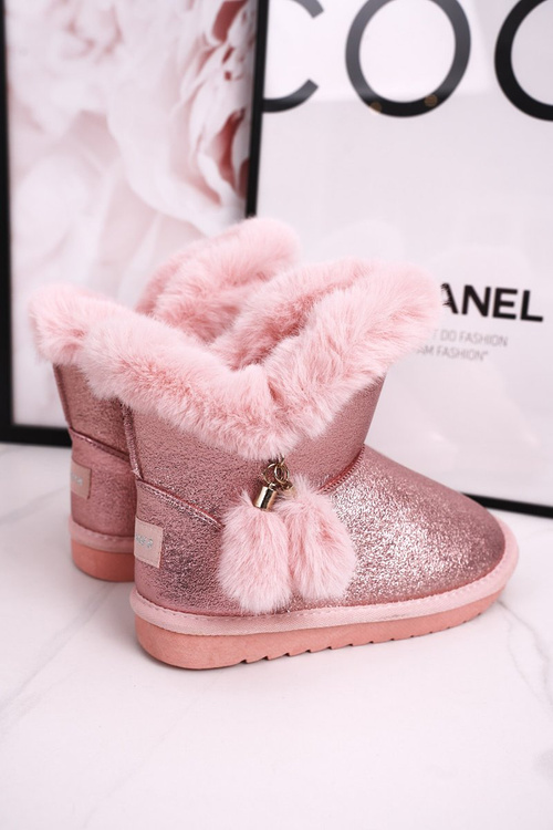 Дитячі утеплені сноуборди з помпонами Рожева Клара