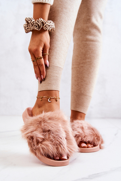 Тапочки з хутряною резиною Dirty Pink Allyson