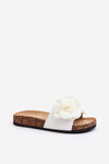 Жіночі шльопанці з квітами Біла Lulania