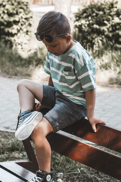 Дитячі шкіряні кросівки на липучці Black Bruni