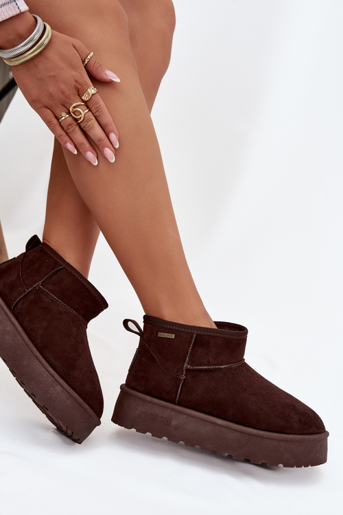 Низькі снігові чоботи на платформі Big Star OO274A101 шоколадні