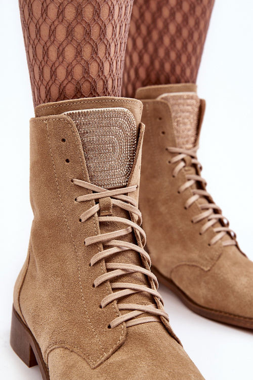 Жіночі замшеві бежеві чоботи Nicole 2848