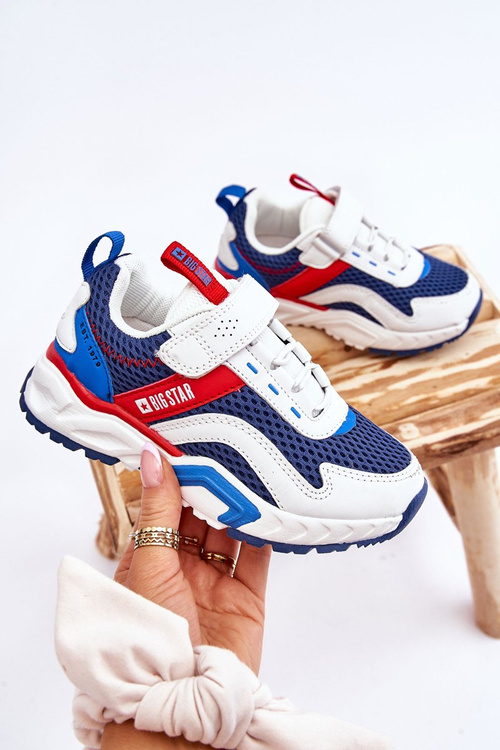 Дитяче спортивне взуття на липучці Big Star JJ374259 Білий і темно-синій