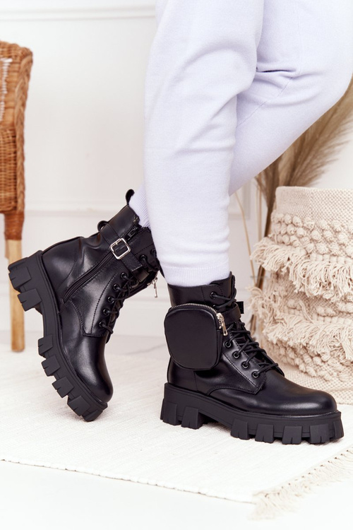 Чоботи жіночі на платформі з портмоне Чорна субота