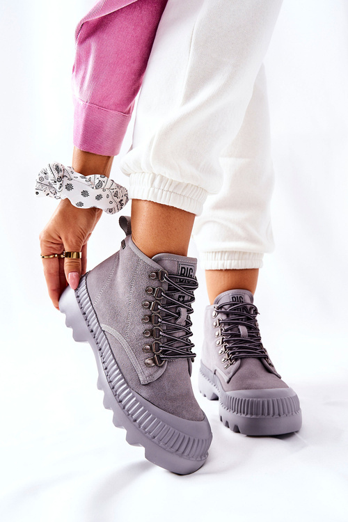 Шкіряні черевики Trapper Big Star II274365 сірі