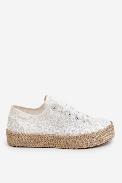 Жіночі плетені кросівки на платформі Big Star LL274199 Білі