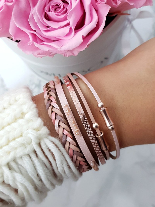 Жіночий браслет Row Wide Pink Michiko