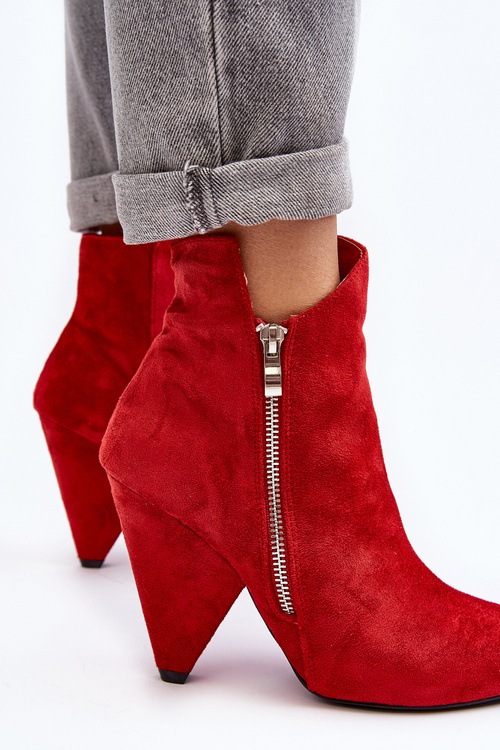 Асиметричні чоботи на підборах Lu Boo Red