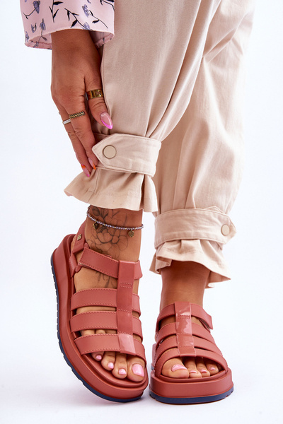 Жіночі веганські босоніжки на липучці ZAXY JJ285016 Dusty Pink
