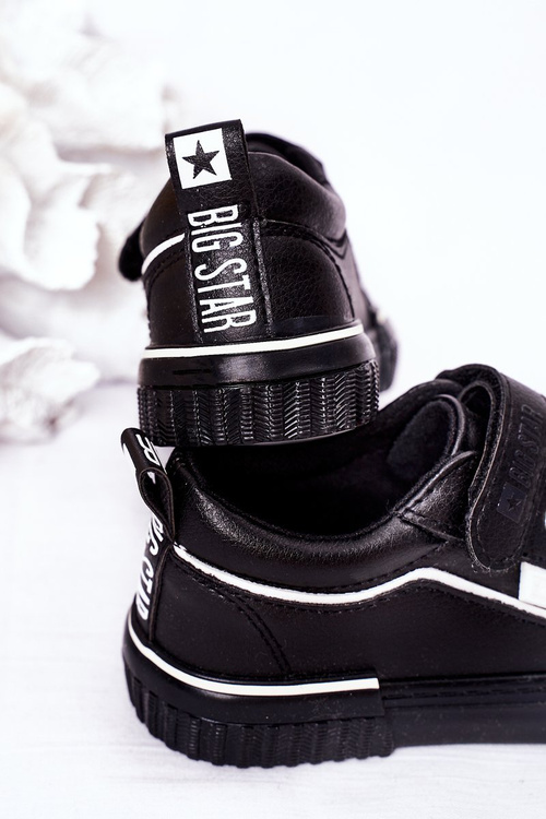 Дитячі шкіряні кросівки на липучці BIG STAR HH374029 Чорні