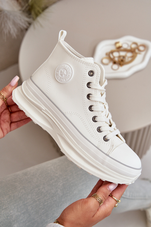 Жіночі кросівки на платформі з еко шкіри Big Star OO274064 Білі