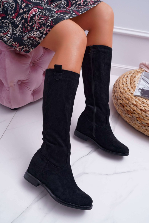 Жіночі півчоботи замшеві чорні Temet