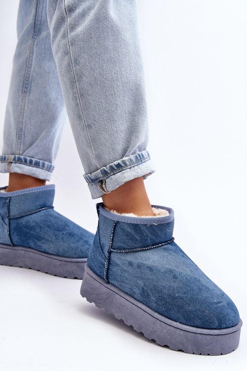 Жіночі зимові черевики з блискітками на платформі Blue Margella