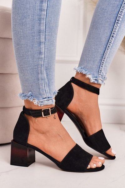 Босоніжки на підборах Laura Messi 2285 Suede Black