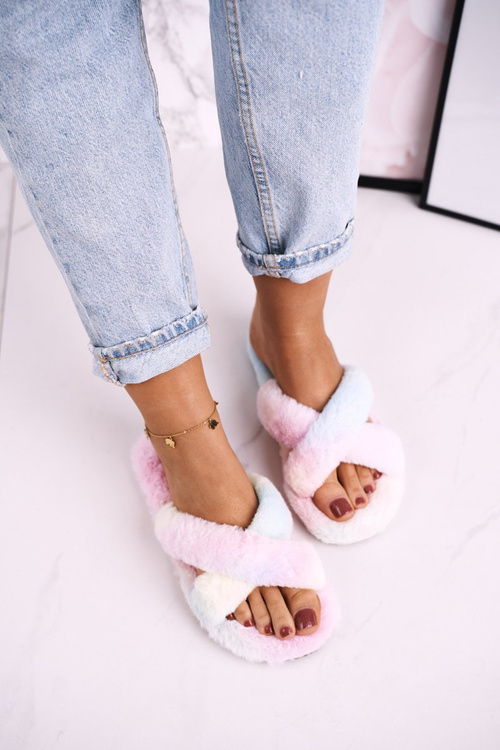 Жіночі пухнасті тапочки різнокольорові Cosy Time