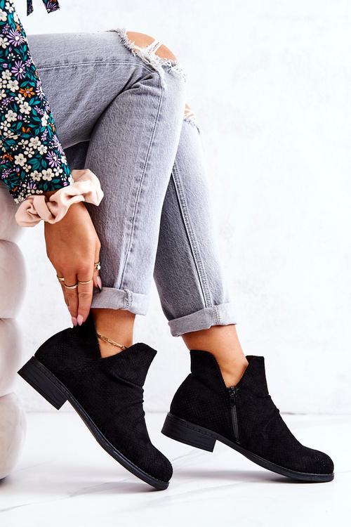 Ажурні гофровані чобітки Чорна Синтія