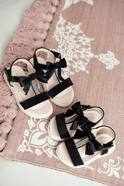 Дитячі босоніжки на липучці для дівчинки Black Bella