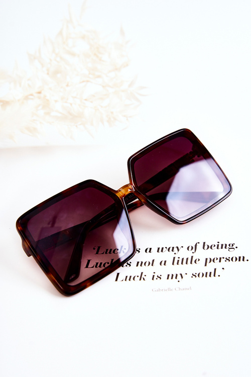 Жіночі квадратні мармурові сонцезахисні окуляри V130032 Коричневі