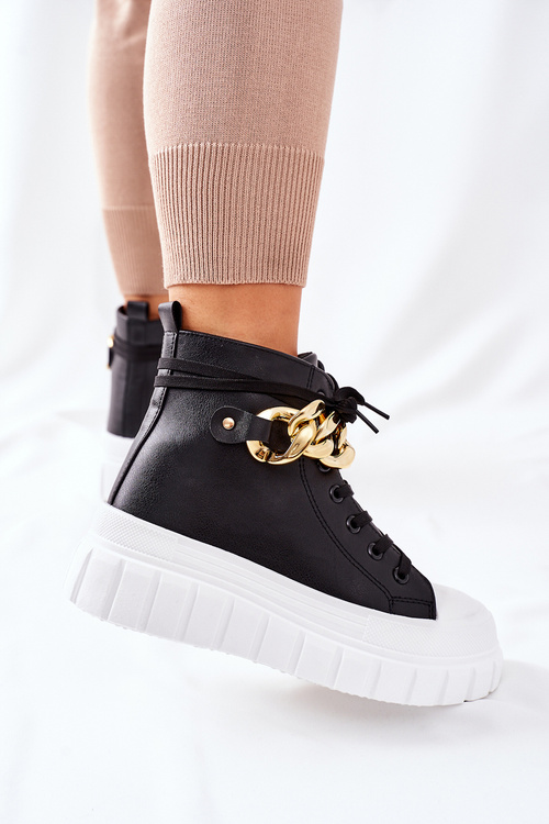 Високі кросівки на платформі Чорні La Rocca