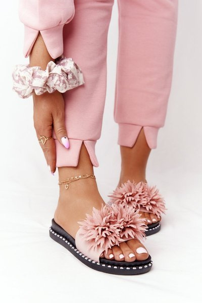 Гумові тапочки зі стразами Vinceza 20-30101 Рожевий