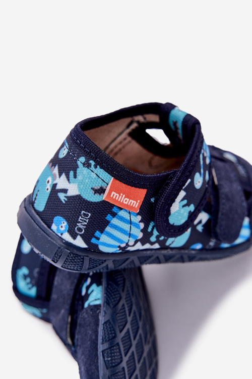 Тапочки Milami Дитячі На Велкро З Динозаврами Темно-сині Reathiana
