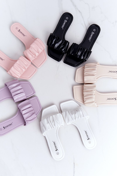 Жіночі класичні тапочки білого кольору