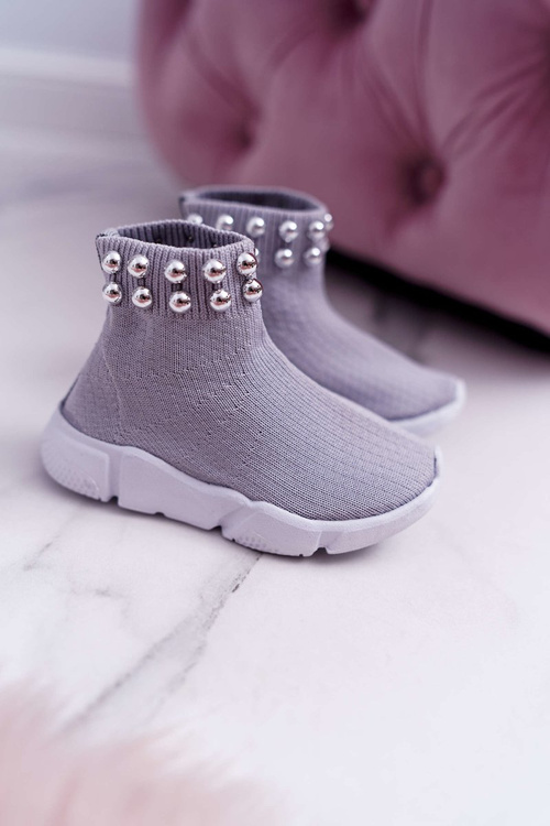 Спортивне дитяче взуття з бісером сіре Verone