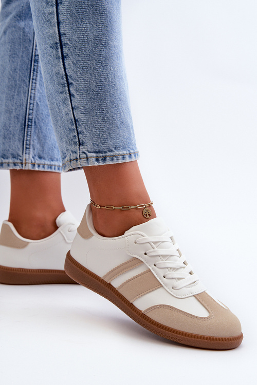 Жіночі кросівки з екошкіри бежеві Dorvalia