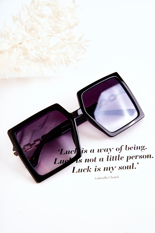 Великі квадратні сонцезахисні окуляри V130043 Чорні