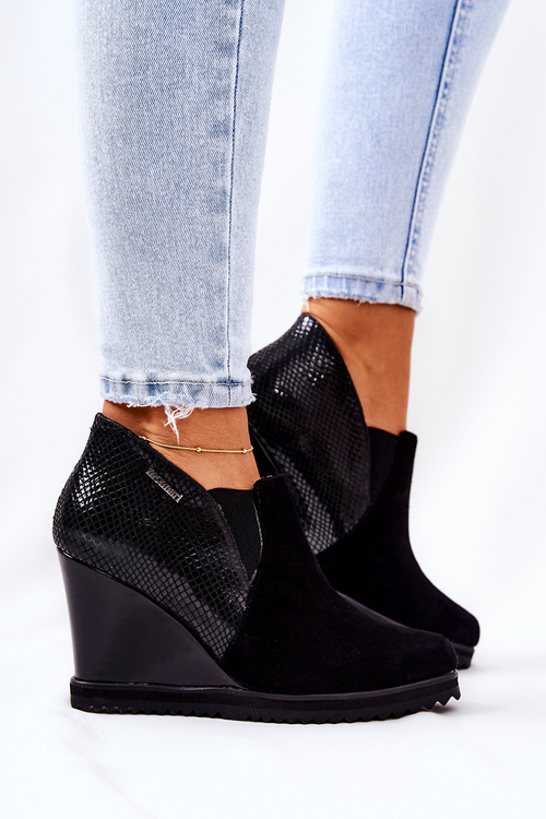 Черевики на шнурівці зі звіриним візерунком Monnari 0990-020 Чорні