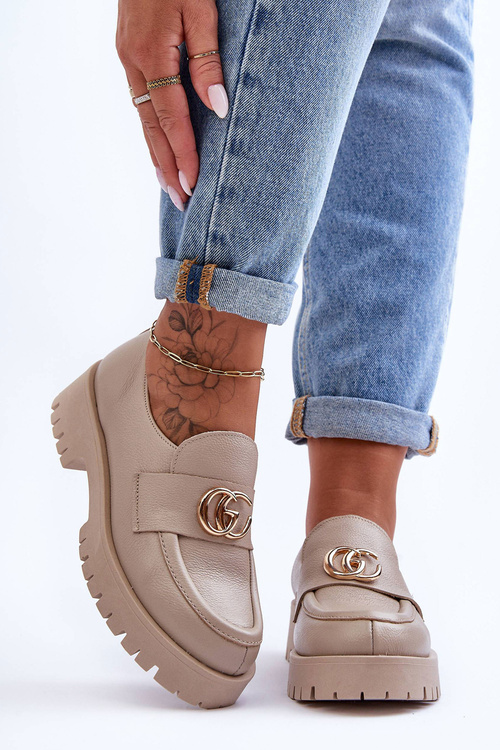 Жіночі шкіряні напівчоботи з орнаментом Бежеві Троянди